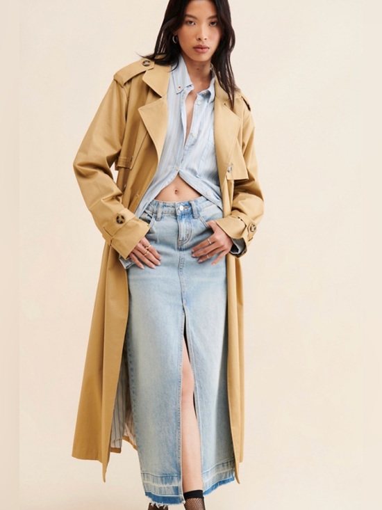 Favorite Daughter Jackets & Blazers - Favorite Daughter Charles Oversized Trench Coat Camel